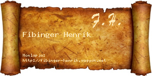 Fibinger Henrik névjegykártya